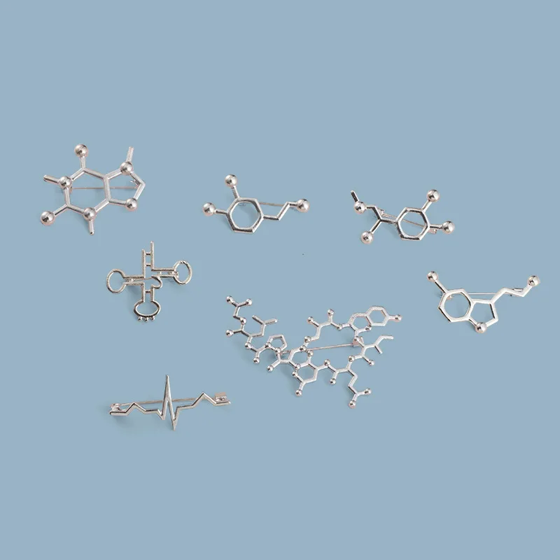 

Scientific Design Enamel Lapel Pin Chemical Formula Brooches Badge Backpack Accessories Gift for People Who Love Science Jewelry