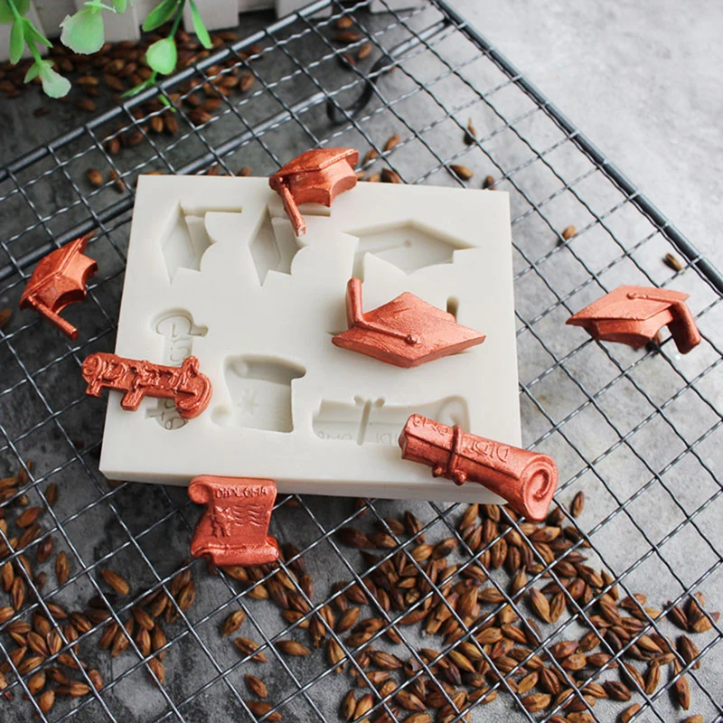 Sugarcraft выпускная шляпа силиконовая форма помадка кружевная инструменты для