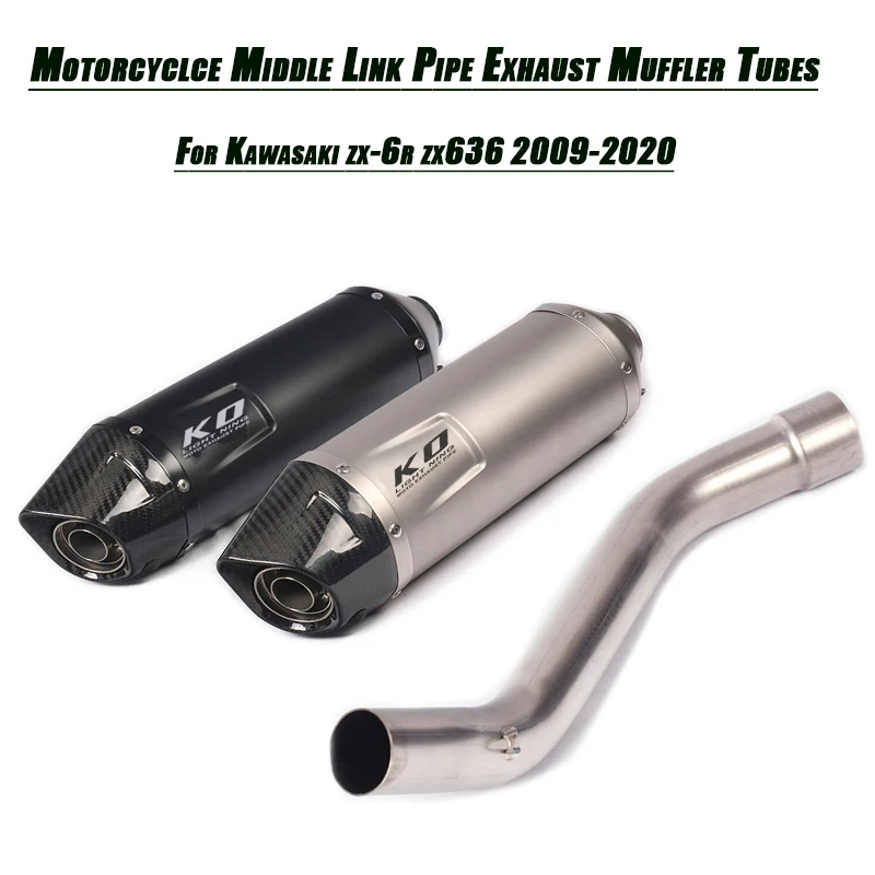

Motorcycle Mid Exhaust Muffler Refit Set System For Kawasaki zx6r 2009 2010 2011 2012 2013 2014 2015 2016 2017 2018 2019 2020