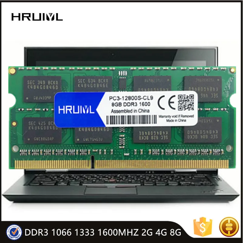 HRUIYL память для ноутбука DDR3 1066 1333 1600 МГц 2G 4 ГБ 8 ГБ SODIMM для ноутбука Ram Memoria Sd ram DDR3L 12800S RAM оригинальный чип