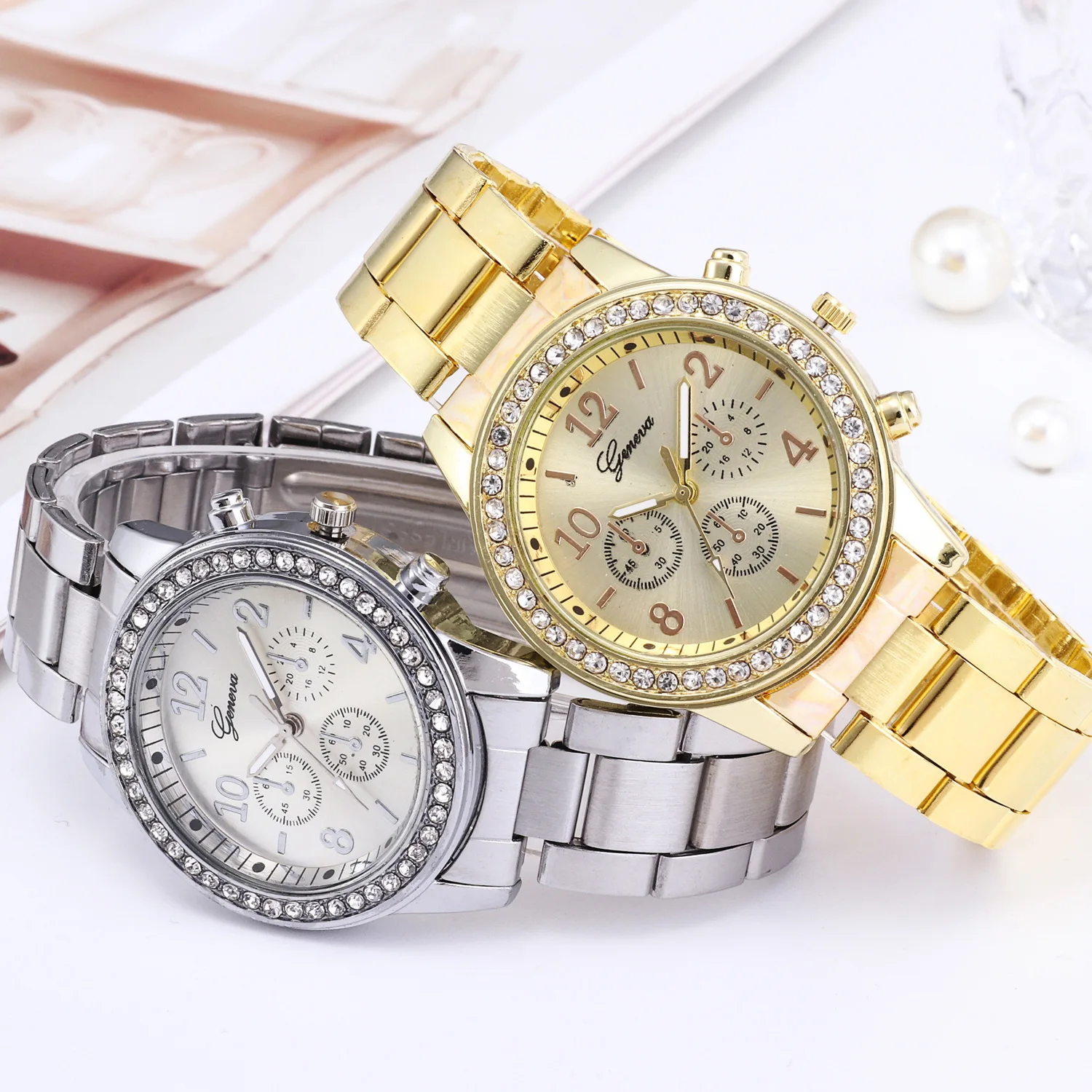 

Neue mode Genf klassische luxus strass uhr damen uhr mode damen damen uhr Reloj Mujer Relogio Feminino 2020