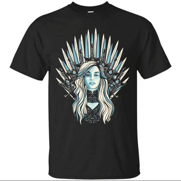 Dany Targaryen queen Of Weteros Игра престолов черная футболка Jon Snow Digital цифровая с