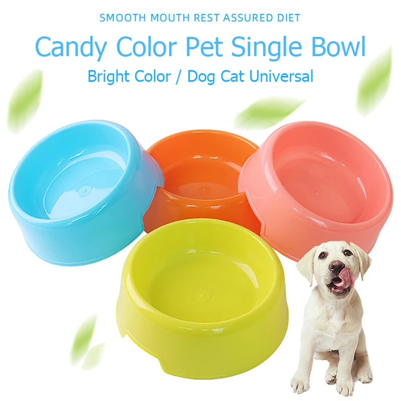 

New Pet Bowls Cat Dog Feeding Drinking Bowls Plastic Food Water Dish Feeder Puppy Cats Pets Supplies Feeding Dishes Random Color