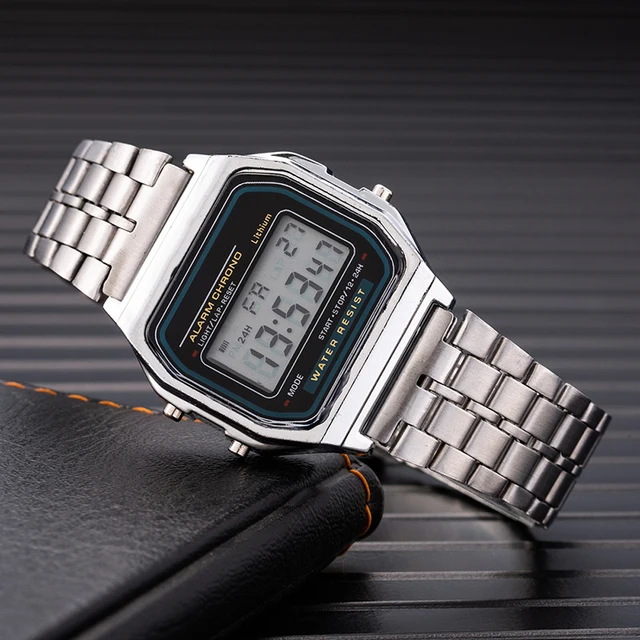 Square Stainless Steel Digital Sport Watch: Luxury LED Fashion for Men and Women 2