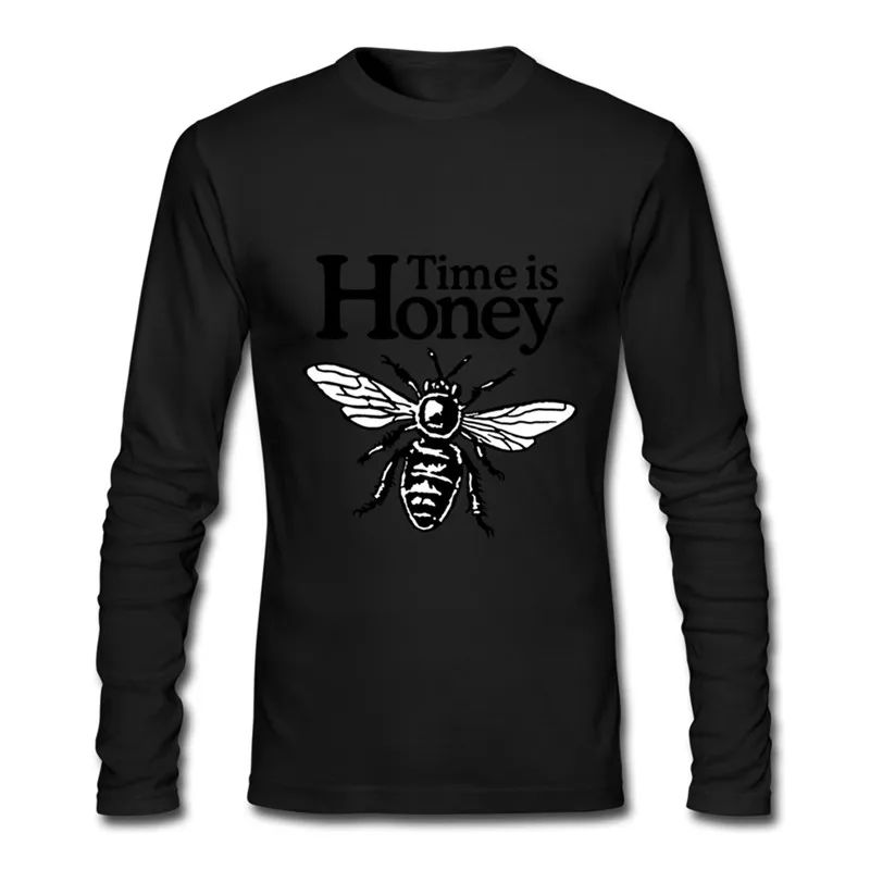 Мужские футболки Time Is Honey с Пчелой модные топы 5XL длинным рукавом в стиле хип-хоп