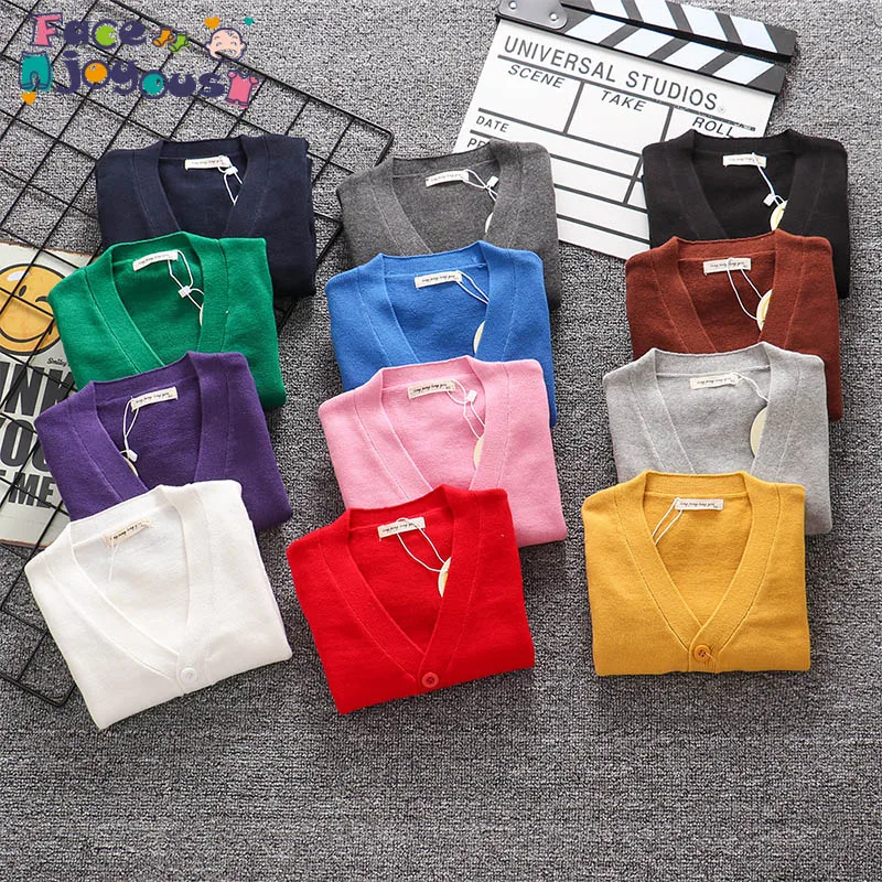 Осенне весенний вязаный кардиган свитер одежда для маленьких детей Свитера