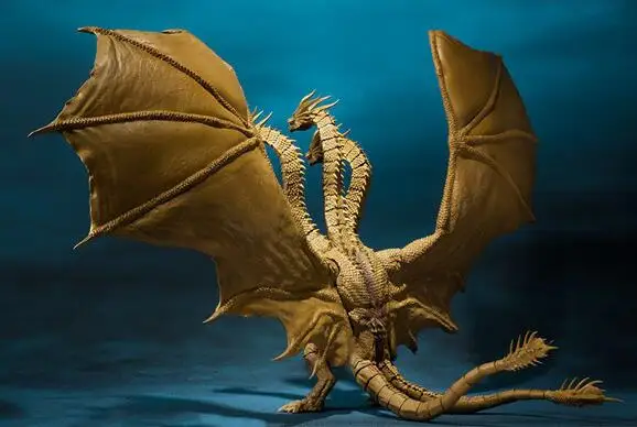 Новая версия фильма Gojira 3 головки золотой дракон король шарниры подвижная ПВХ
