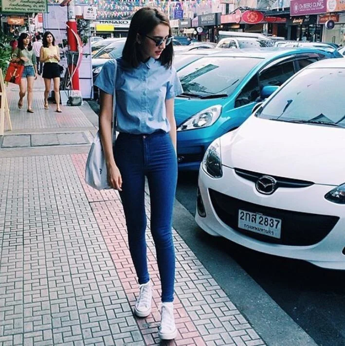 

Jeans For Women Mom Jeans High Waist Vintage Elastic Stretch Plus Size Washed Denim Trousers Slim Skinny Pencil Pants Female
