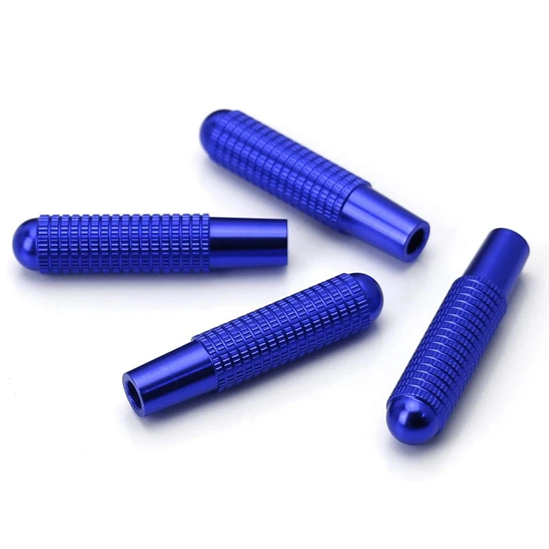 

4 Pcs Blue Aluminum Bolt-on Replace Door Lock Knobs Compatible for Mercedes C E S GLC GLE Class (W205 W213 X205 W166)