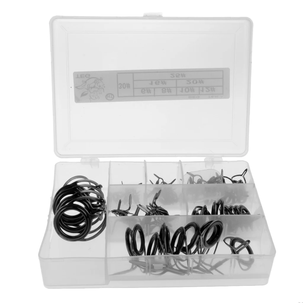 75Pcs Stainless Steel Fishing Rod Guide Top Ring Tip Repair Kit Free White/Black/Gray | Спорт и развлечения