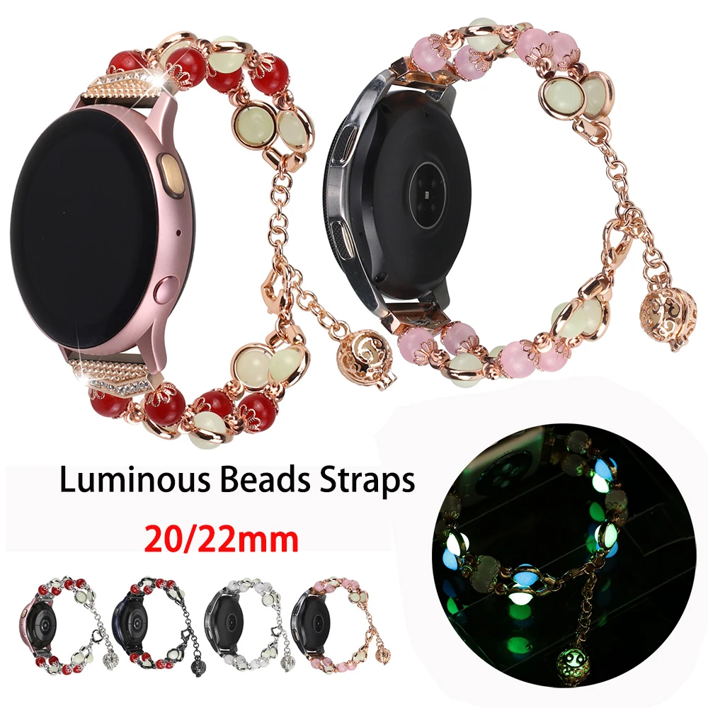 Agate Luminous Beads Strap For Samsung Galaxy Watch 4 Classic 40mm 42mm...