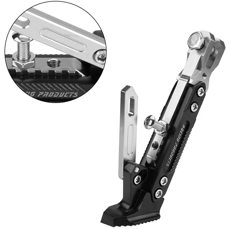 

Universal Motorcycle Adjustable Kickstand,Modified CNC Aluminum Alloy Foot Side Support Stand