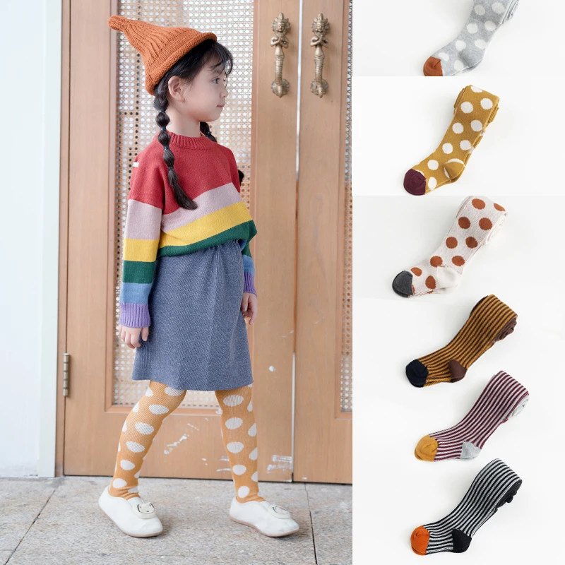 Колготки хлопковые в горошек для девочек 1 7 лет|Колготки и чулки| |