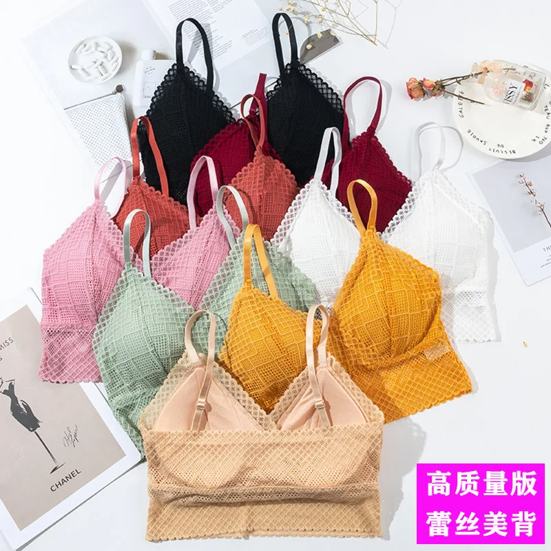 

3D Sexy lace Lingerie Sport Bra Strapless Top Bra Push Up Bralette Brassiere Women Underwear back bra wrapped bra vest yj121