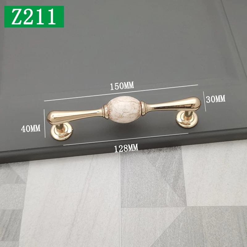 

Ручка для шкафа BONJEAN золотая с мрамором