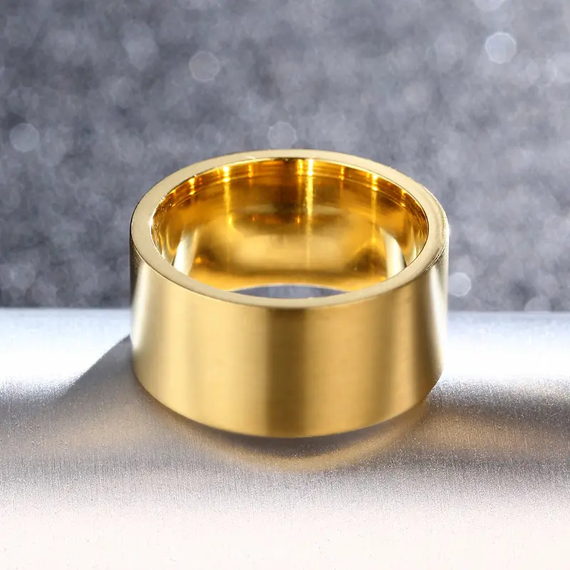 MOREDEAR 10 мм глянцевое золотистое титановое кольцо для мужчин и женщин|Кольца