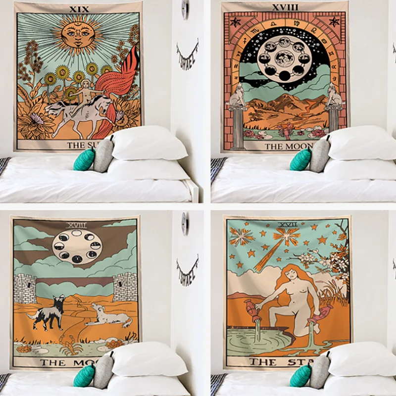 95*73cm Thin Style Tarot Tablecloth 22 Kinds Beautiful Pattern Astrology Sofa Cover Tapestry Board Game Accessorie | Спорт и