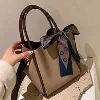 new elegant pu crossbody bag for women luxury designer brand scarves travel bucket bags ladies hand bag