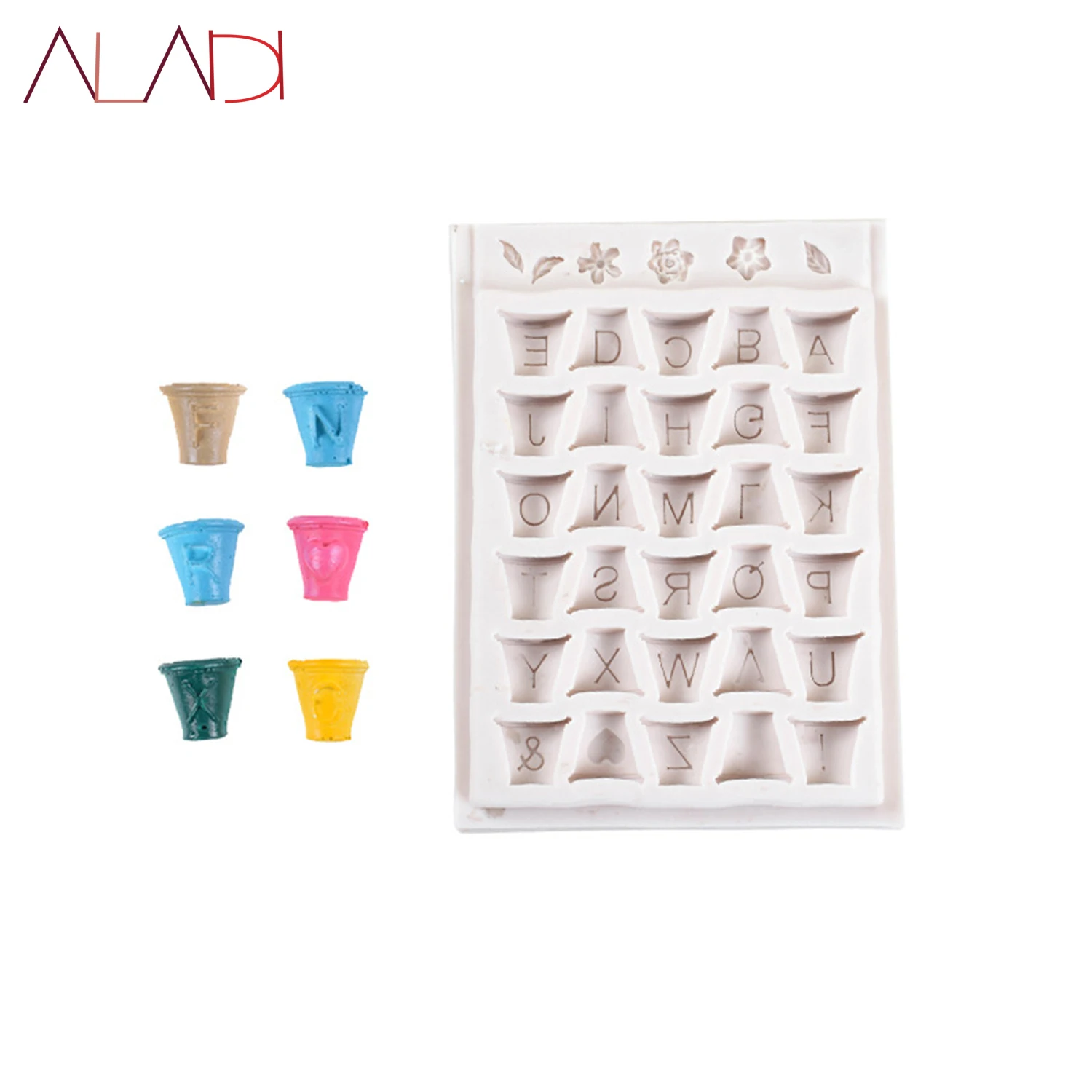 

Flower Pot Letter Shape Silicone Mold Resin Kitchen Baking Rools Chocolate Cake Fudge Mold Pastry Dessert Lace Decoration AD252
