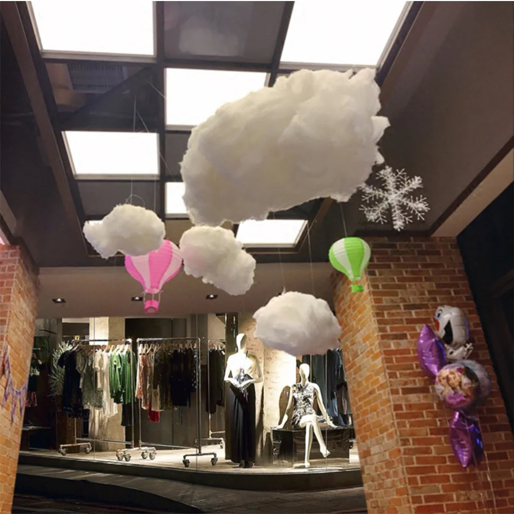 

2Pcs Cloud Star Hanging Ornament DIY Pendant for Kids Room Party Wedding Decoration(White)
