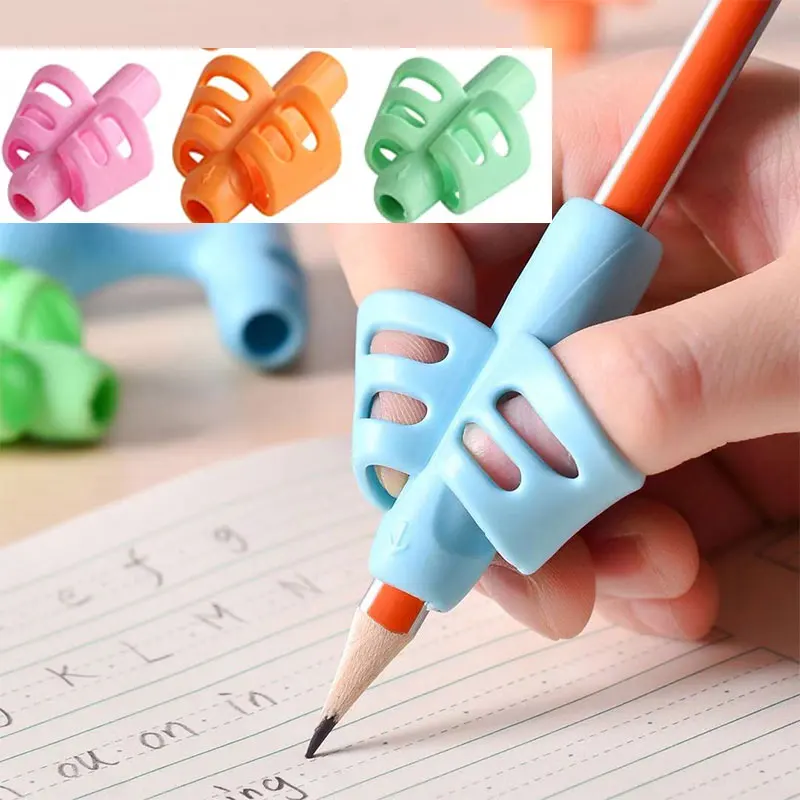 

6pcs/lot Children Writing Pencil Pan Holder Writing Aid Grip Set Posture Correction Tool Stationery accessories for drop ship