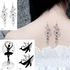 1 шт. с геометрическим рисунком планета наклейки на балетную тему черная Временная наклейка-татуировка, Водонепроницаемый черный TriangleTattoos Body Arm Art фальшивые татуировки