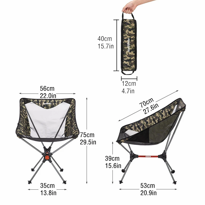 구매 Naturehike Fishing Chair Camping Chair Beach Chair 네이처하이크 낚시 의자 접이식 야외 휴대용 초경량 알루미늄 합금 피크닉 여행 하이킹 의자 비치 의자 캠핑 의자