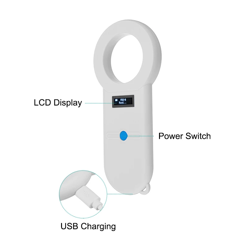 OLED Display Pet Scanner ISO11784/5 Animal ID Reader Chip Transponder USB RFID Handheld Microchip For Dog Cats Horse |