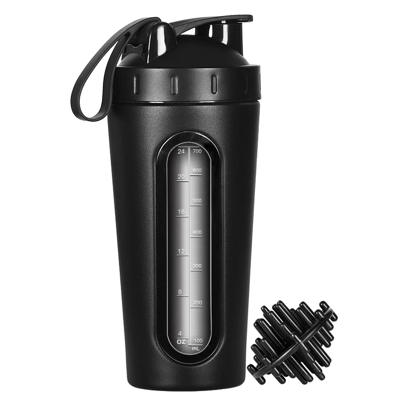 저렴한 스테인레스 스틸 물병 휴대용 유장 단백질 고용량 스포츠 체육관 셰이커 병 건강 Garrafa 드 Agua Drinkware DG50B