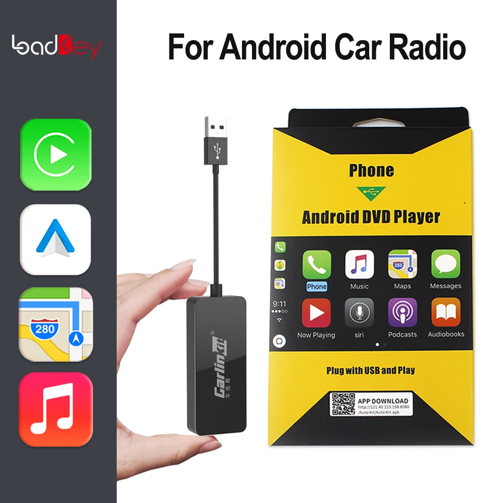 Carlinkit Android Auto Dongle CarPlay Проводной для системы Android Радио Навигация Mirrorlink Carplay адаптер Airplay Video Netflix