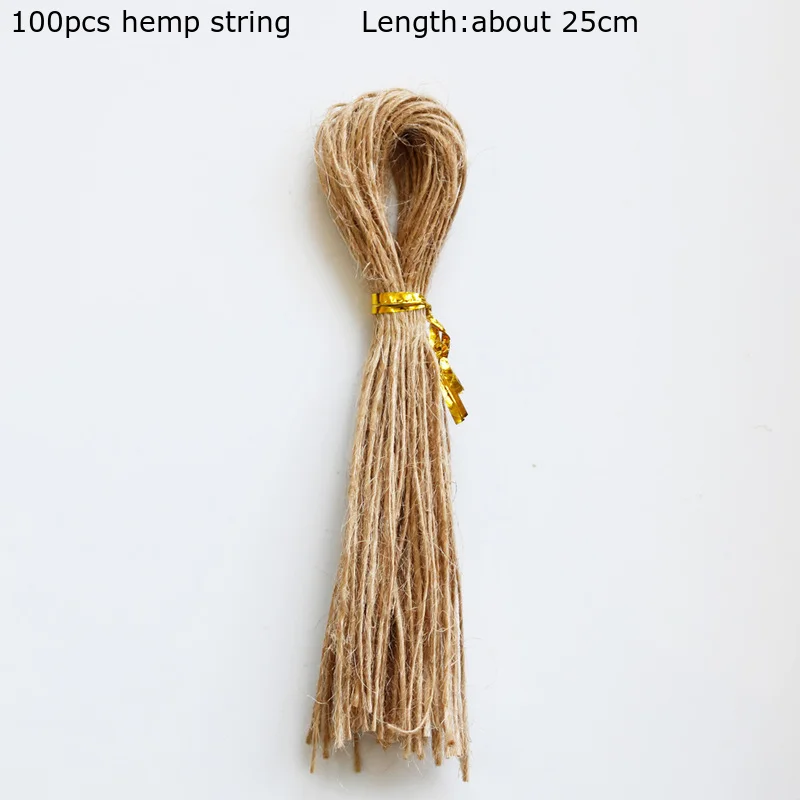 hemp string 100 шт белые бумажные бирки спасибо ручной работы подарочные бирки этикетки Подарочная коробка сумки упаковочные украшения для самодельного изготовления подвешивать бумажный ярлык этикетка - Цвет: hemp string