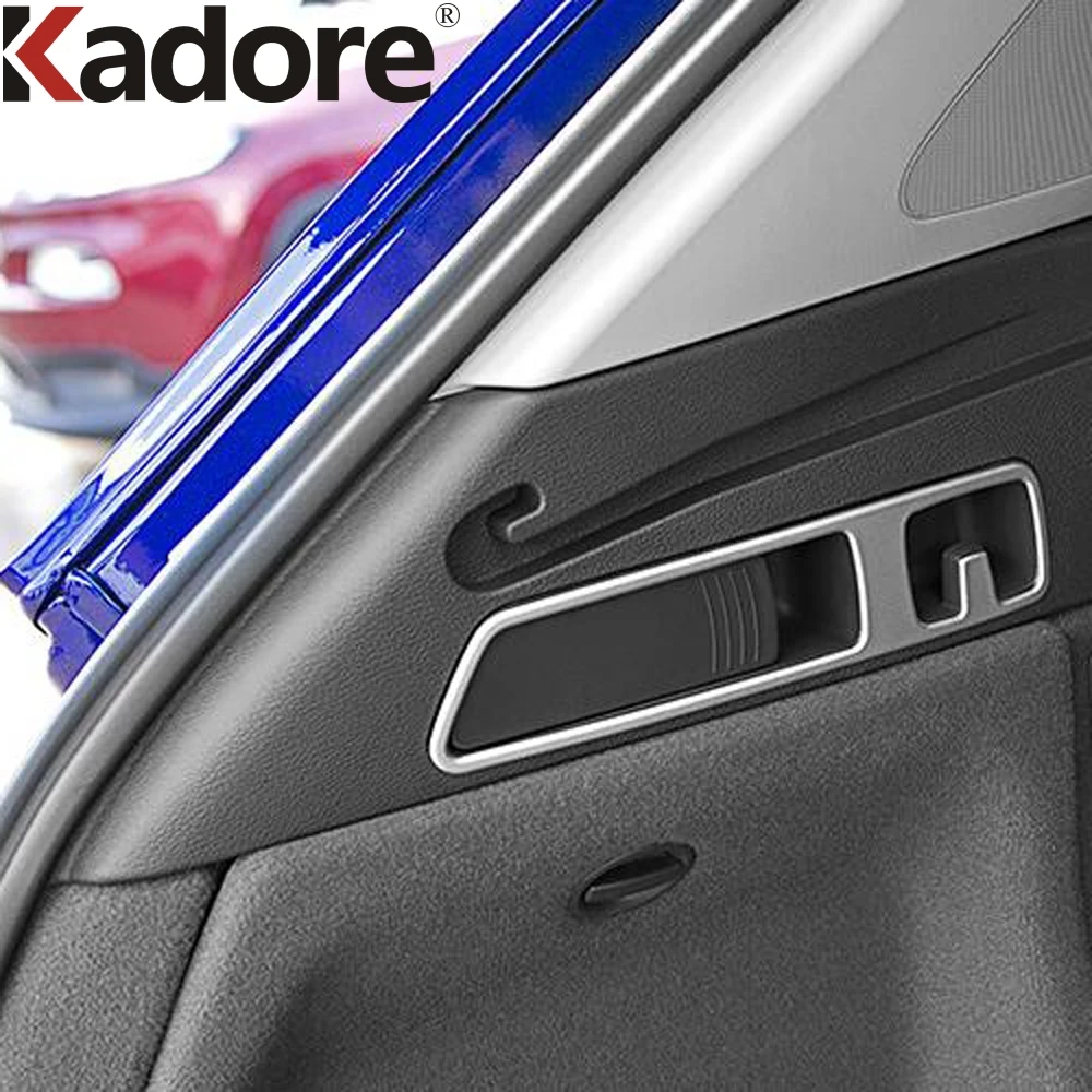 

Аксессуары для салона автомобиля для Audi Q5 2018 2019 2020 углеродное волокно регулируемая ручка для заднего сиденья рамка Крышка отделка наклейка ...