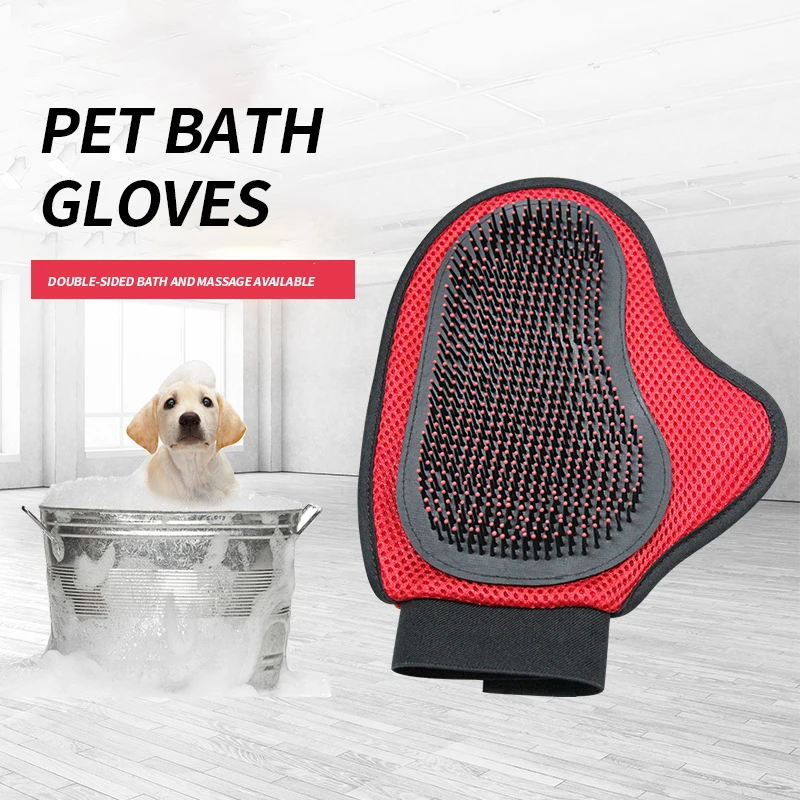 

2pc Pet Supplies Pet Gloves Dog Cleaning Bathing Gloves Massage Gloves Double-sided Dog Gloves Pet Hair Remover Glove Cat Gloves