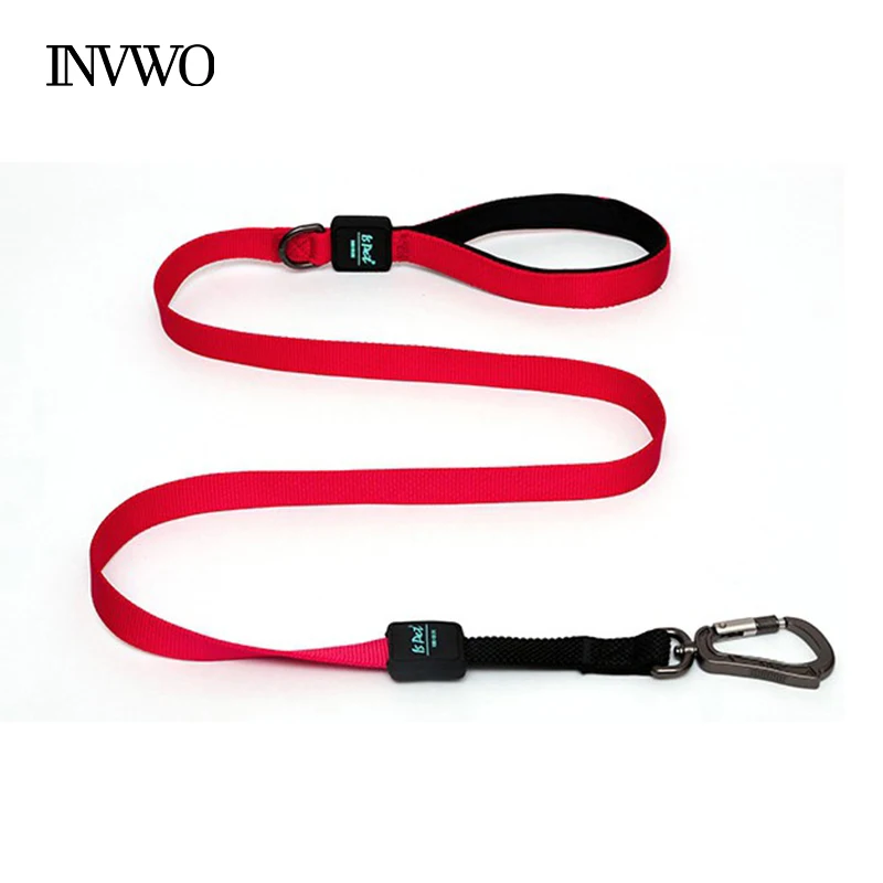 

INVWO Pet Nylon Leash Adjustable Cat and Dog Lightweight+Buffer Traction Rope Carabiner hook Length 120CM Medium Small Large Dog