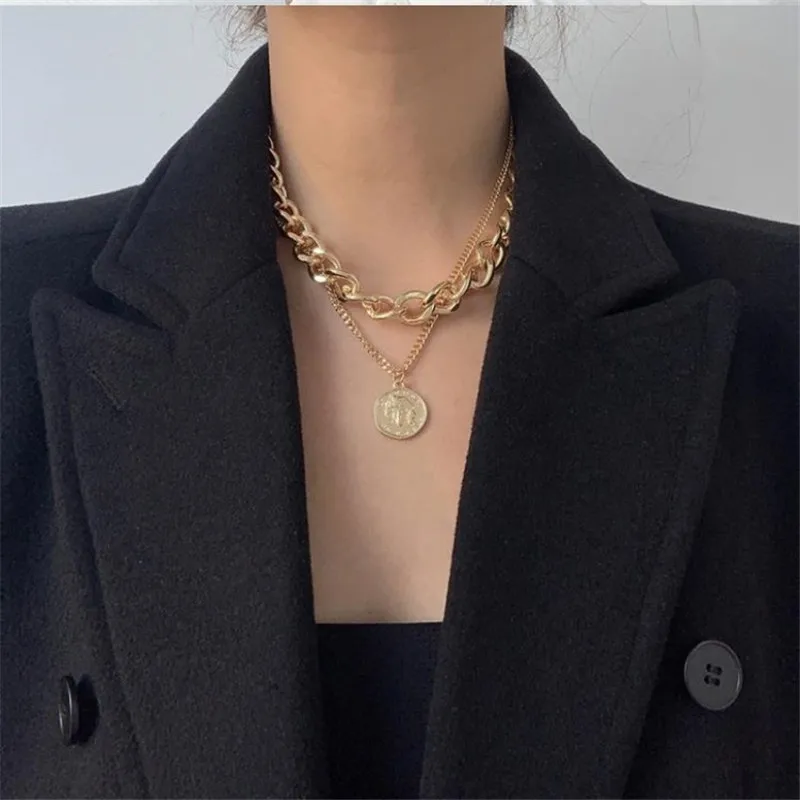 Модные комплекты ожерелий INS в стиле панк хип-хоп кубинская толстая цепь чокер