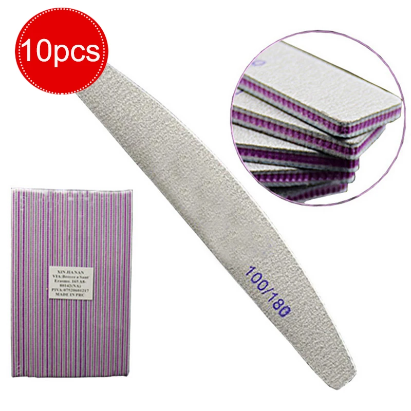 10pcs 1set Professional Nail Art Tool Hot Sale 5Pcs/Lot Nail Sanding Files 100/180 Buffer Block Manicure Pedicure Tips Gel Polish Nail File - Цвет: 10pcs 1set