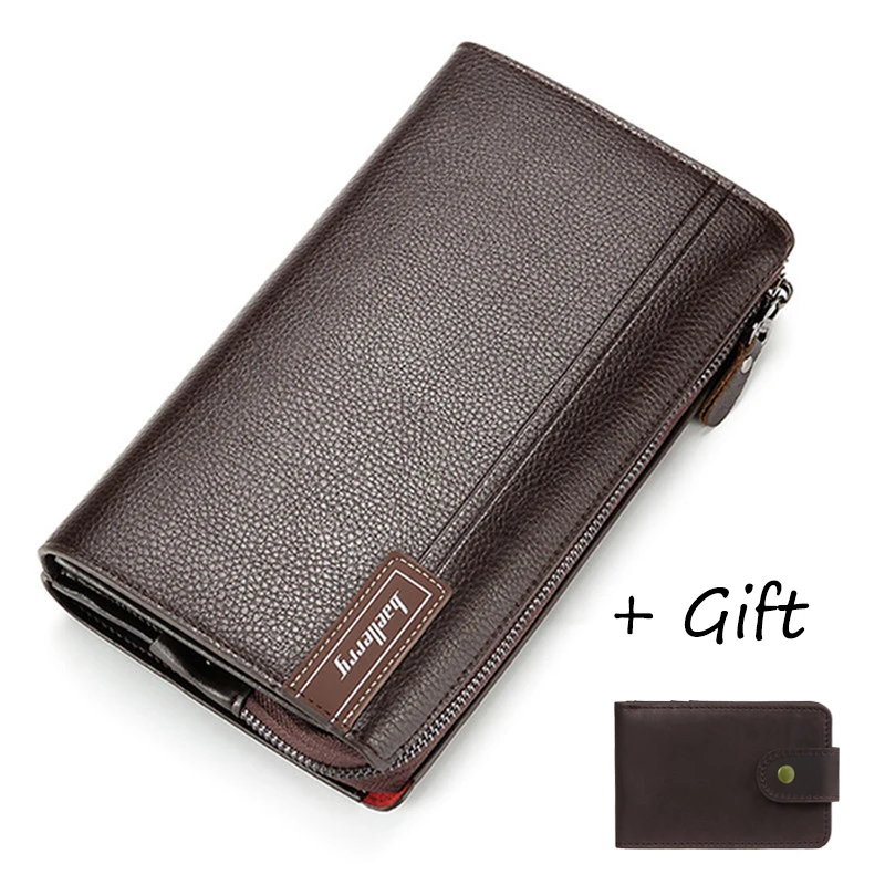 Большой Вместительный мужской кошелек кожаный известный бренд клатч кредитный