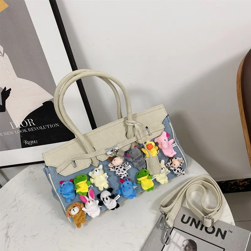 

Doll Decorated Tote Bag Shoulder Bags For Women New Luxury Handbags Sacos Crossbody Bolsas Femininas De Luxo Torebka Damska