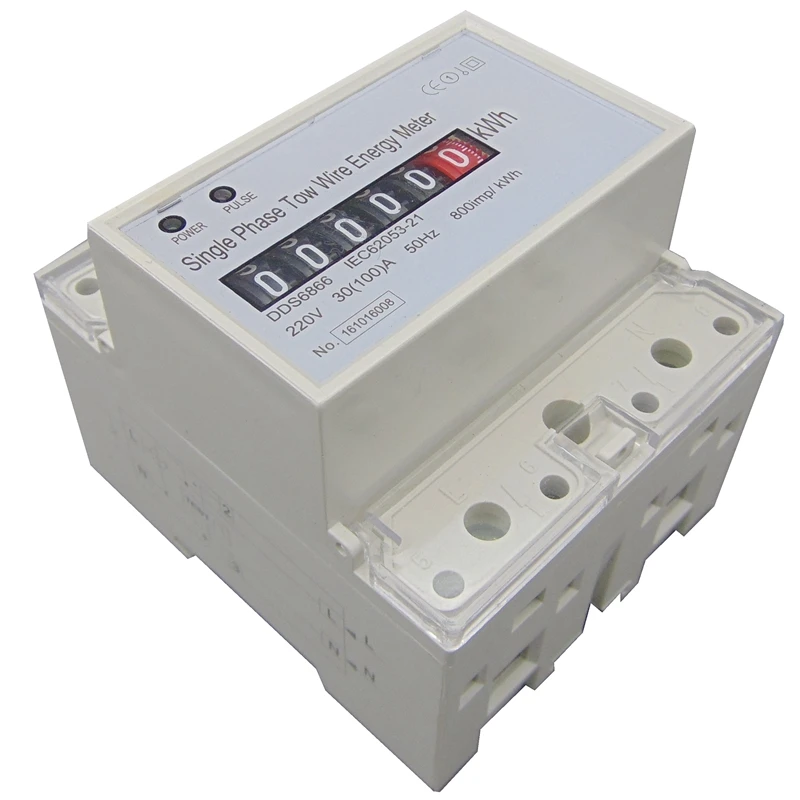 DDS6866 30(100) A 220V 50HZ однофазный din-рейка кВт-ч Ватт час din-рейка счетчик энергии Шаг двигатель ИМПУЛЬСНЫЙ аппарат дисплей