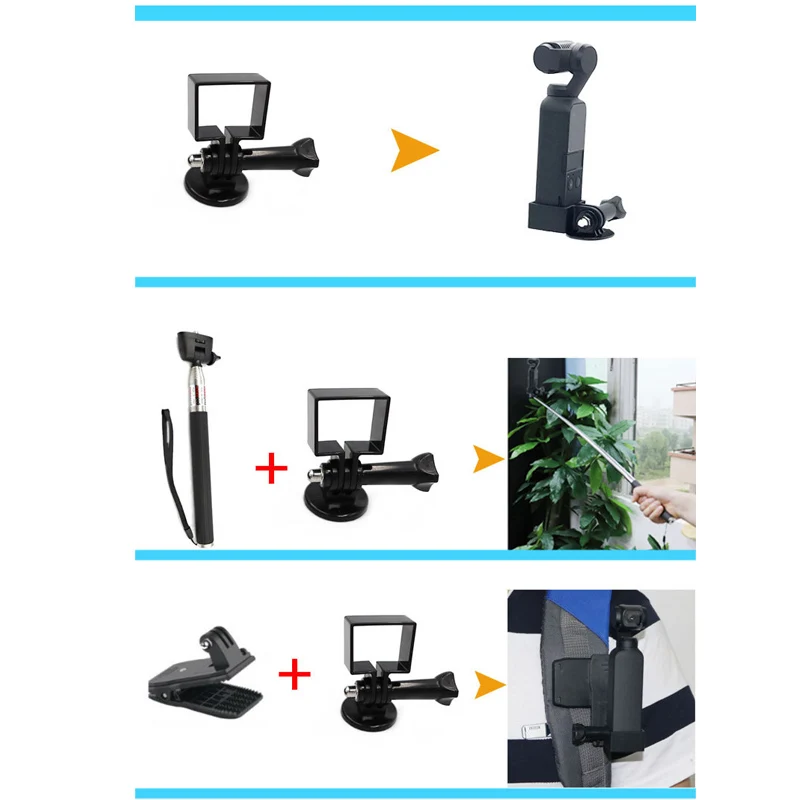 19 in 1 osmo accessories kit selfie stick chest backpack clip base for dji osmo action camera osmo pocket gimbal free global shipping