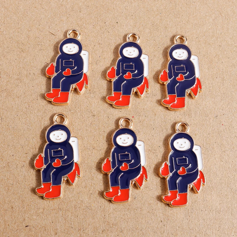 

10pcs 15*28mm Enamel Space Astronaut Charms for Making Earring Pendant Necklace Bracelet DIY Handmade Jewelry Findings Accessory