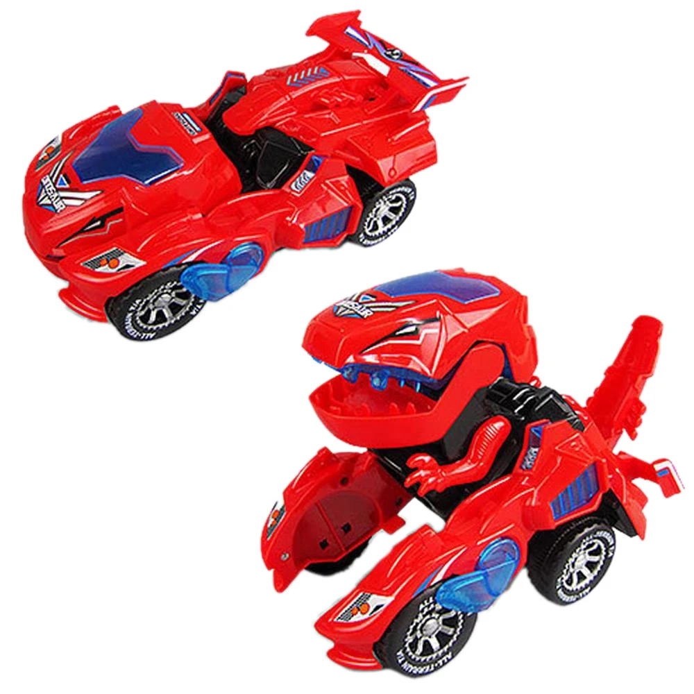 

Deformation Electronic Dinosaur Car Toy Universal Wheel Transformation Robot Vehicle with Lights Sounds Gift for Kids(Color Rand
