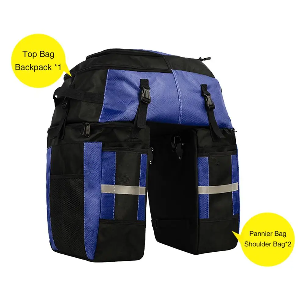 

70L Bicycle Bag 3 in 1 Bicycle Big Capacity Rear Rack Tail Seat Trunk Bag Pannier Pack Cycling Bag Basket bag