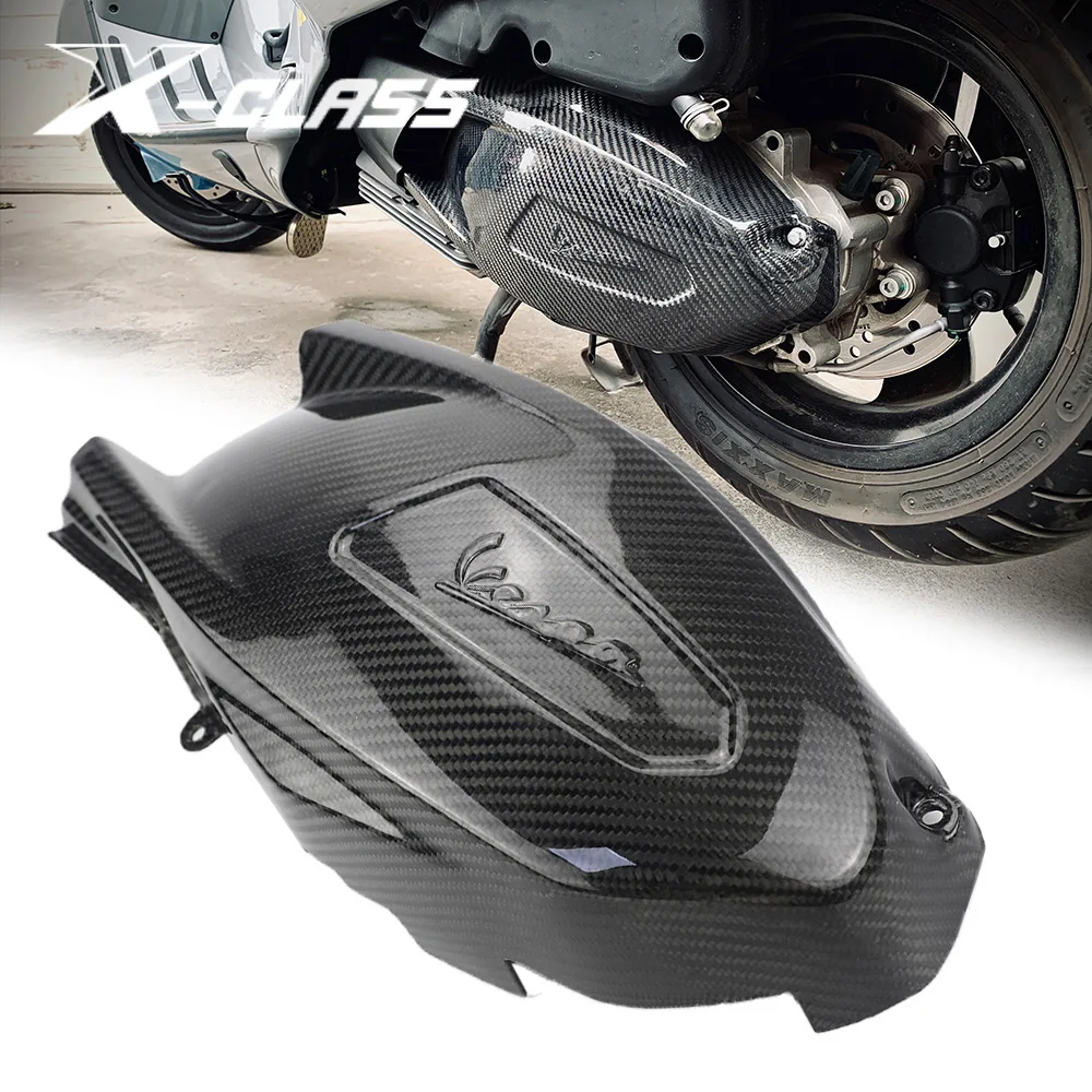 

For Vespa GTS 250 300 HPE GTV 300 2020 2021 Motorcycle Transmission Cover Heat Shield Protector Carbon Fiber Guard Accessories