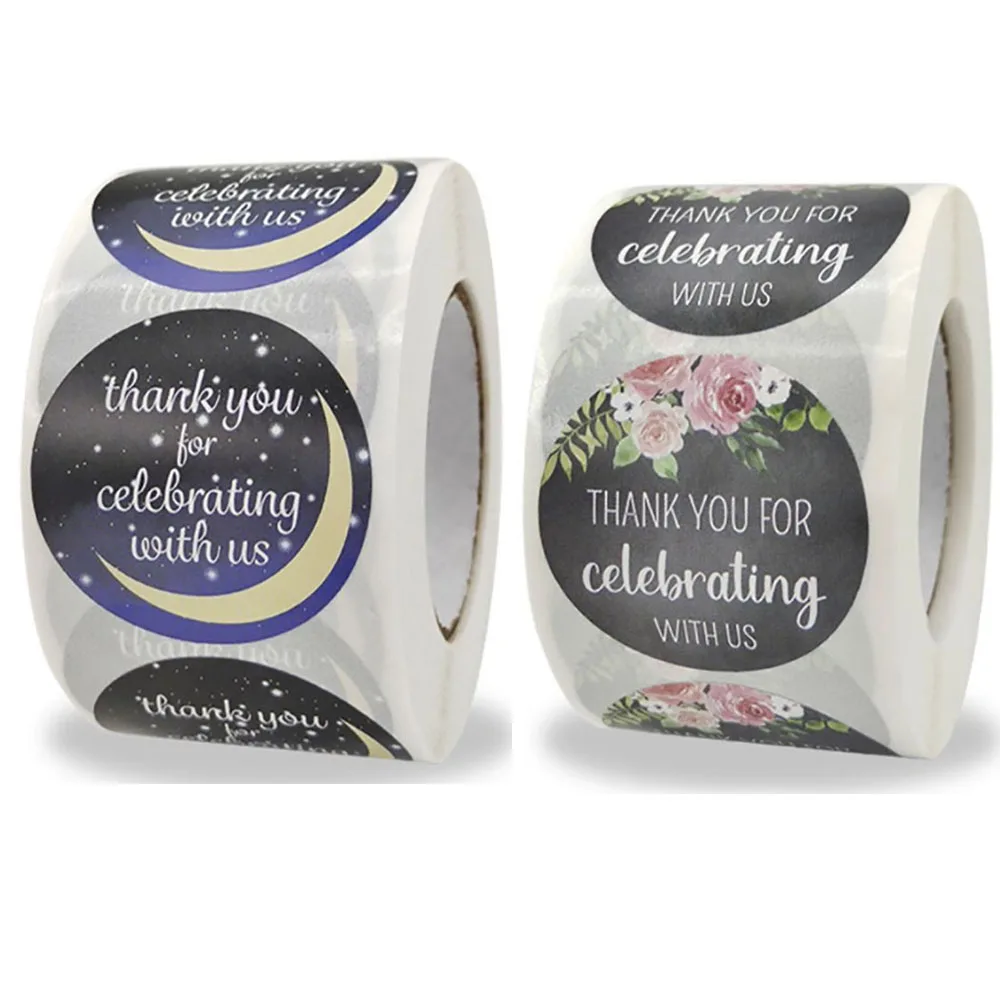 

100-500pcs 1.5inch/3.8cm Thank You for Celebrationg us Stickers Labels Sealing Stickers For Gifts Box Wedding Party Decorative