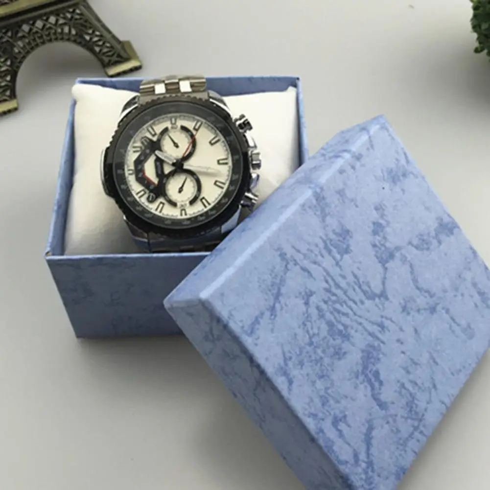 Коробка для часов однотонная квадратная картонная коробка хранения ювелирных