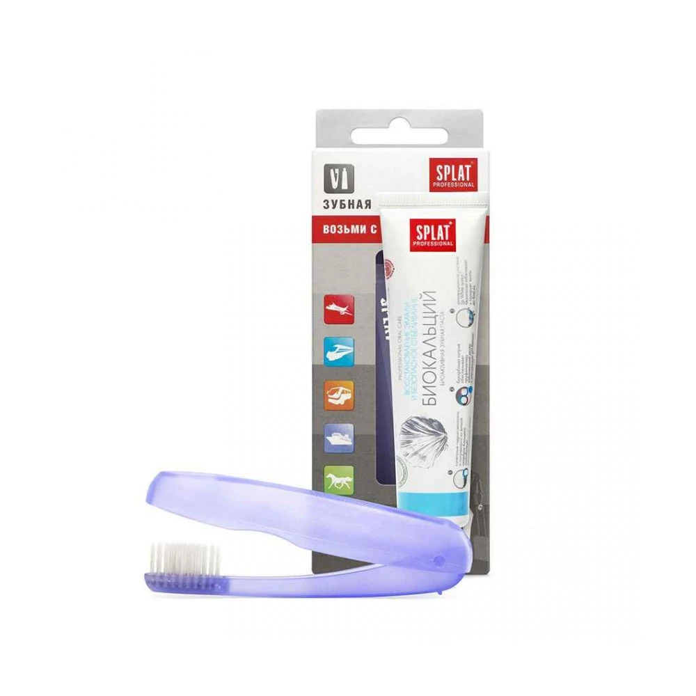 Дорожный набор Зубная паста SPLAT БИОКАЛЬЦИЙ для восстановления и безопасного