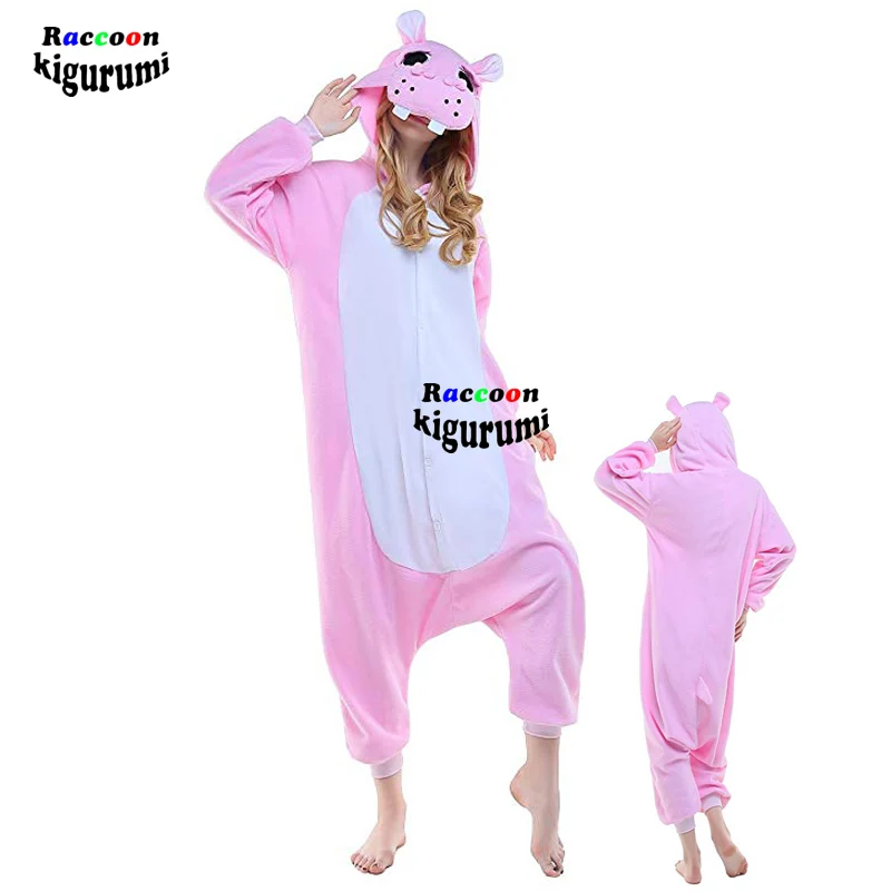 

Новинка 2021, унисекс, розовый костюм-комбинезон в стиле хиппи с животными, пижама для карнавалов на Хэллоуин, домашний косплей, енот, Кигуруми...