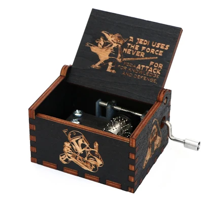 Star wars2-BK Прямая, музыкальная шкатулка Cajas Mecanicas De Madera, Игра престолов, деревянная музыкальная шкатулка для рождества, подарок на день рождения - Цвет: Star wars2-BK