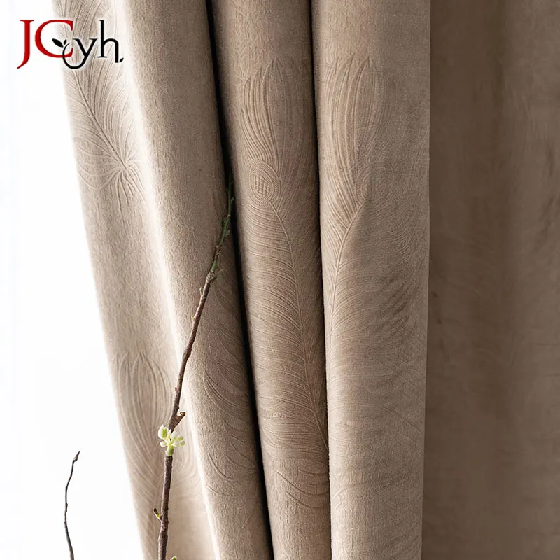 JCyh шторы с изображением перьев для гостиной Современные Плотные Шторы спальни